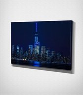 New York City At Night Canvas - 30 x 40 cm - Steden - Schilderij - Canvas - Slaapkamer - Wanddecoratie  - Slaapkamer - Foto op canvas