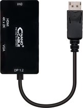 Adapter DisplayPort naar VGA/DVI/HDMI 3 en 1 NANOCABLE 10.16.3301-BK Zwart