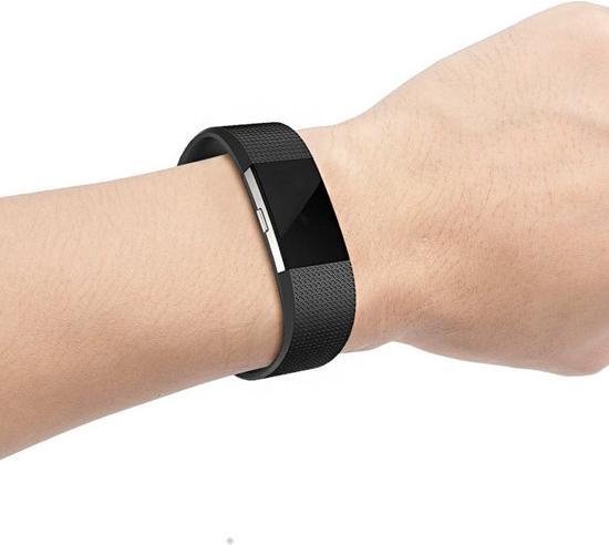 Fitbit Charge 2 sportbandje (Large) - Zwart - Fitbit charge bandjes - Merkloos