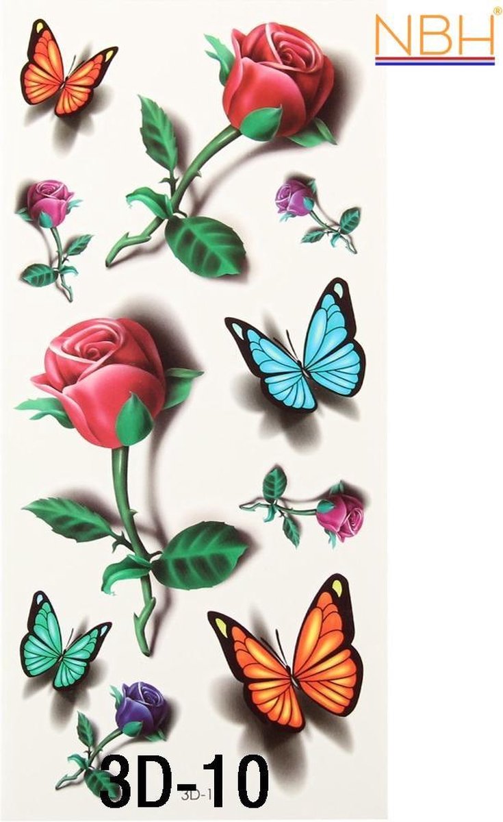 Tattoo vlinder bloem