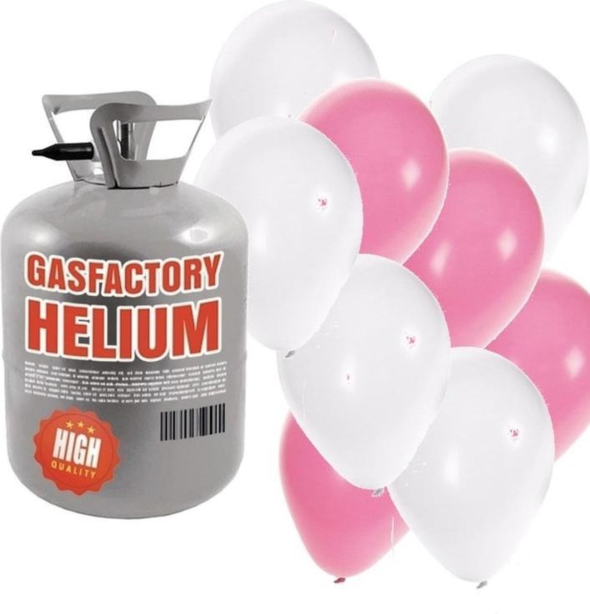 Helium tank met lichtroze en witte ballonnen - Geboorte - Heliumgas met ballonnen meisje geboren voor babyshower - Shoppartners