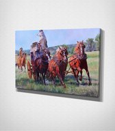 The Chase - Painting Canvas - 120 x 80 cm - Schilderij - Canvas - Slaapkamer - Wanddecoratie  - Slaapkamer - Foto op canvas