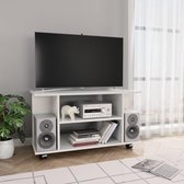 Tv-meubel met wieltjes 80x40x40 cm spaanplaat hoogglans wit