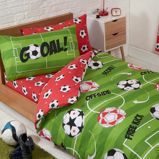 dekbedovertrek lit bébé Voetbal - 150 x 120 cm. - Couette de lit Jouer au  football junior | bol