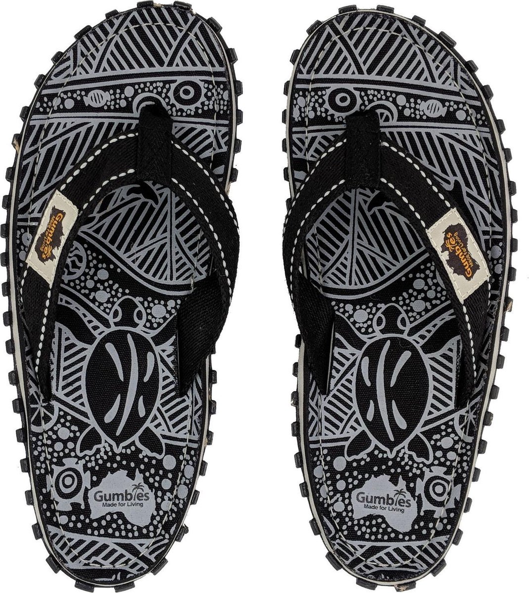 Gumbies - Teenslipper Heren - ISLANDER - SLIPPERS BLACK SIGNATURE PATTERN - Maat 45