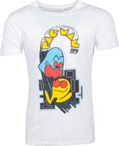 Pacman Heren Tshirt -XL- Retro Cabinet Wit