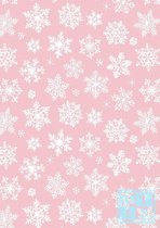 Cadeaupapier Kerstmis: Snow Crystals K691661-4- Breedte 30 cm - m lang - Breedte 30  cm
