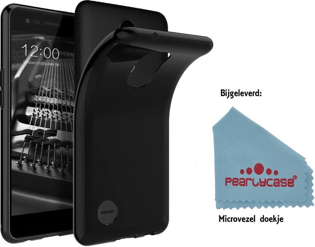 Pearlycase® Zwart TPU Siliconen Hoesje Geschikt voor LG K10 (2018)