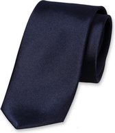 E.L. Cravatte Smalle Stropdas - Donkerblauw - 100% Satijnzijde
