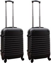 Kofferset 2 delig ABS handbagage koffers – met cijferslot - 39 liter - zwart