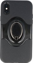 ShieldTPU Hoesje met Ring Houder voor iPhone X / XS Zwart