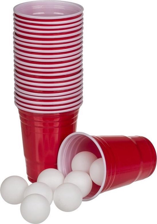Afbeelding van het spel Beer pong drankspel/drinkspel 37 delig - Drankspellen/studentenspellen bier pong