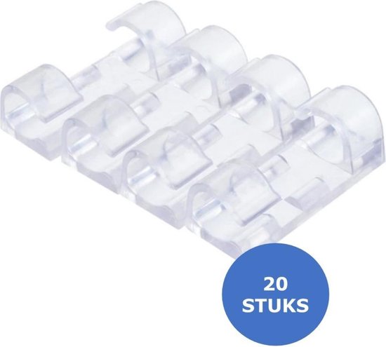 Kabel Clips - 20 stuks - Zelfklevend - kabel Houders - Transparant - Kabel  Organizer | bol.com