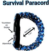 Paracord Survival Armband - Met Vuursteen - Blauw Camouflage