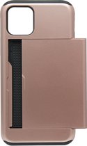 ADEL Kunststof Back Cover Hardcase Hoesje Geschikt voor iPhone 11 - Pasjeshouder Bruin