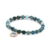 CO88 Collection Majestic 8CB 90508 Natuustenen Armband - Agaat - One-size / 6 mm - Licht Blauw