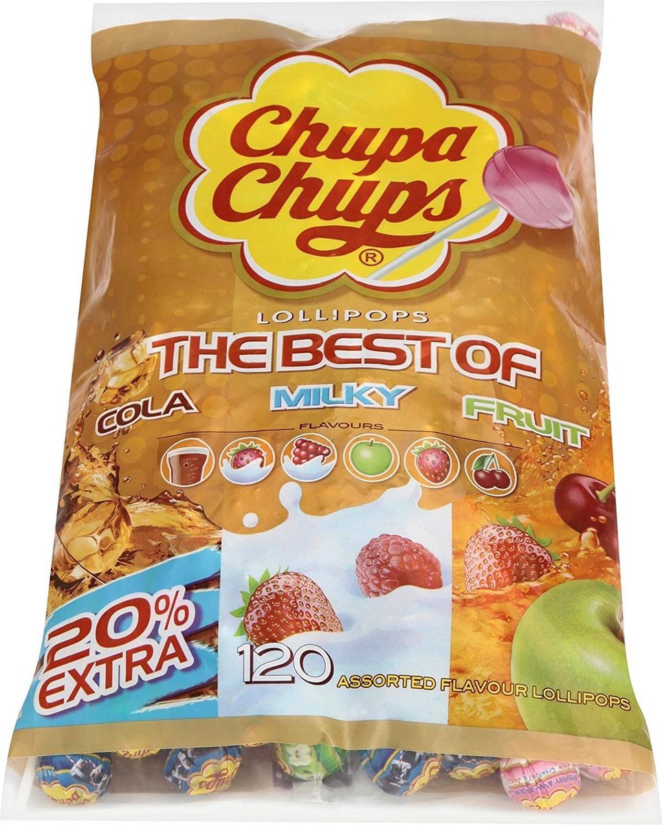 Chupa Chups - Best of sucettes - 100 pièces - 1200 grammes