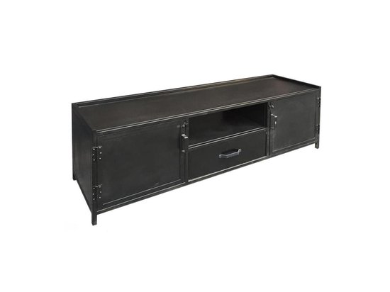 Brix | TV meubel | Lynn | gecoat staal | 150x52x40 cm | zwart | bol.com