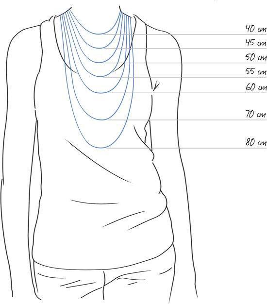 Montebello Ketting Kordaal - 316L Staal - Natuursteen - 30x25mm - 45cm