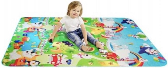 Grote XL Speelmat / speel kleed Vloerkleed - speeltapijt kinderen - Groot Baby & Kindervoerkleed - Dieren Kleed Jongens & Meisjes speelkleed - Binnen & Buiten | waterafstotend speel mat
