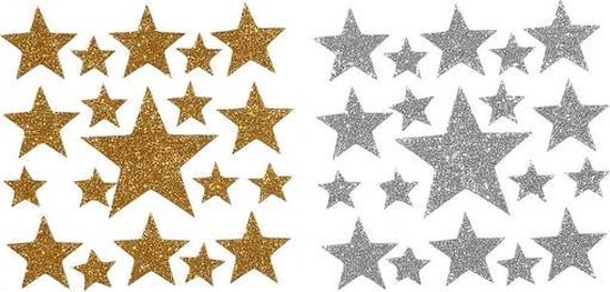 Luxe Foam 3D sterren Glitterstickers | 76 LUXE STICKERS | goud en zilver  |... | bol.com