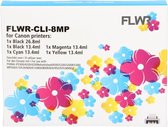 FLWR - Inktcartridge / CLI-8 5-pack / Zwart & Kleur - Geschikt voor Canon