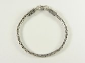 Fijne zilveren armband met koningsschakel - 20 cm