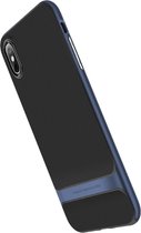 Softcase - Iphone XS Max Hoesje - Zwart/Blauw - ROCK