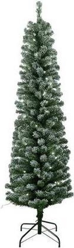 LIFEZEAL Artificial Christmas Tree with 657 Branches PVC 180 cm with Snowflakes, Christmas Decoration, Stable Iron Base Base Green and White