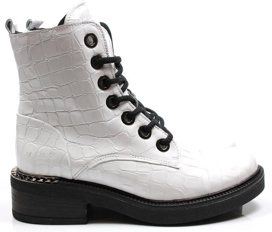 Red-Rag 74238 bikerboots - wit / combi, ,39 / 6 | bol.com