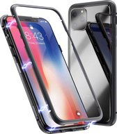 Cacious - iPhone 11 Pro Max Hoesje - Aluminium Metalen Bumper - Adsorption Case - High-Impact Cover (Zwart)