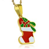Montebello Ketting Christmas Gold - 316L Staal - Kerst - 37x40mm - 45cm
