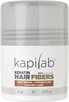 Kapilab Keratine Volumepoeder Lichtbruin - Geeft volume aan het haar - Verbergt haaruitval - 100% natuurlijk - 5 gram