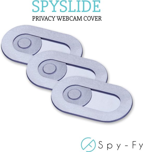 De Originele Spyslide® Webcam Cover van Spy-Fy | Zilver | 3 stuks