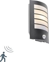 QAZQA miro - Moderne Wandlamp met Bewegingsmelder | Bewegingssensor | sensor voor buiten - 1 lichts - L 176 mm - Zwart - Buitenverlichting