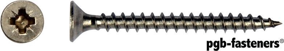 Pgb Spaanplaatschroef Rvs 4x40 Mm.
