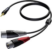 Procab CLA712 2x XLR mannelijk - 3,5mm Jack stereo mannelijk kabel - 3 meter