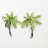 wandobjekt palmboom set van 2 stuks