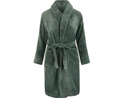 foto van Kinderbadjas - groen - fleece - meisjes & jongens - ochtendjas- maat 164/176