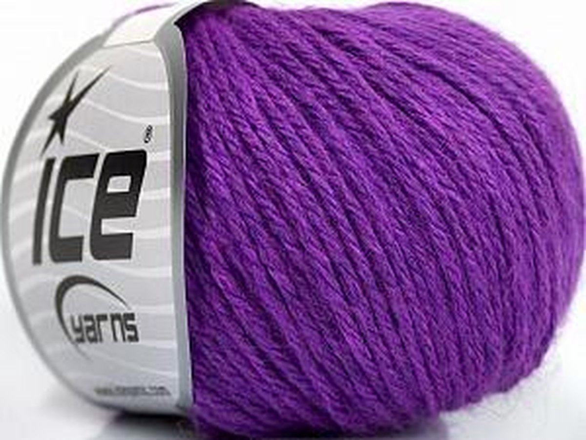 Merino wol kopen paars - mooie merinowol 50 gr bol in 19 kleuren - pendikte  4 - 5 mm.... | bol.com