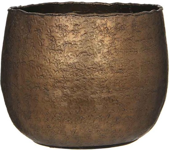 Durf Perceptueel Walging Casa Vivante capeno ronde bloempot bronskleurig mat maat in cm: 15,5 x 19,5  - brons, mat | bol.com
