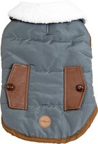 Jack and Vanilla hondenjas JV DOGWALK Jas met Zakken Grijs/Bruin-XS 23cm