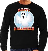 Halloween Happy Halloween spook verkleed sweater zwart voor heren - horror spook trui / kleding / kostuum XL