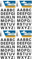 128x Letter stickers zwart 15 mm - Stickervel met alfabet letters zwart 128 stuks - Alfabet plakstickers 15mm