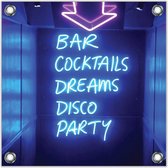 Tuinposter –Bar Cocktails Dreams Disco Party– 50x50cmFoto op Tuinposter (Wanddecoratie voor buiten en binnen)