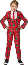 Kerst & Oud & Nieuw Kostuum | Klassieke Kleuren Kerstboom | Jongen | Maat 158-164 | Kerst | Verkleedkleding