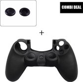 Silicone cover met thumb grips voor de PlayStation 4 controller – antislip – controller hoes – silicone controller skin – Zwart – PS4