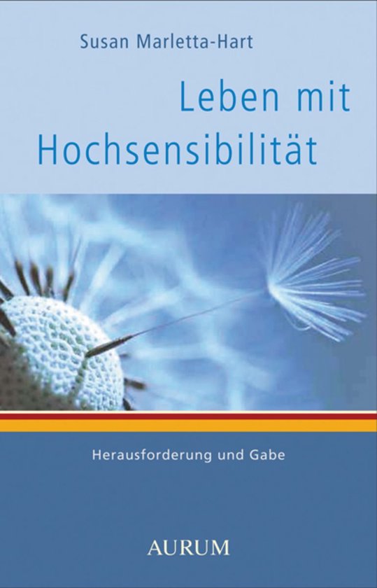Boek "Leben mit Hochsensibilität" (Leven met hooggevoeligheid) met een close-up van een paardenbloempluisje dat wegvliegt.