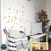 Regendruppels raam-, muurstickers set 114 stuks in 2 kleuren Metallic Goud en Brons (21-23)