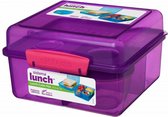 Sistema Lunchbox Cube Max (2l) met yoghurtpotje - Paars